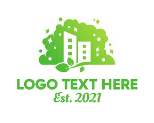 Office Space - Eco Sustainable Building logo design