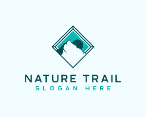 Trail - Mountain Peak Sunset logo design