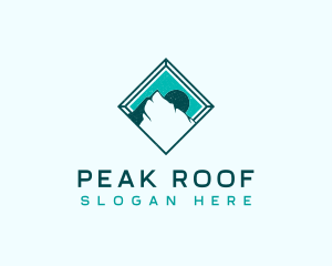 Mountain Peak Sunset logo design