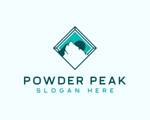 Mountain Peak Sunset logo design