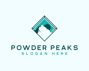 Mountain Peak Sunset logo design