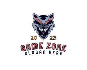 Gaming Wolf Canine logo design