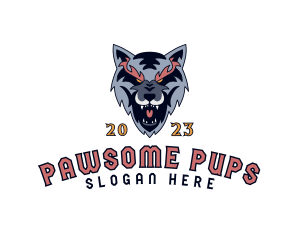 Gaming Wolf Canine logo design