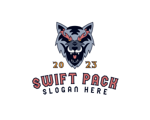 Gaming Wolf Canine logo design