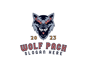 Gaming Wolf Canine logo design