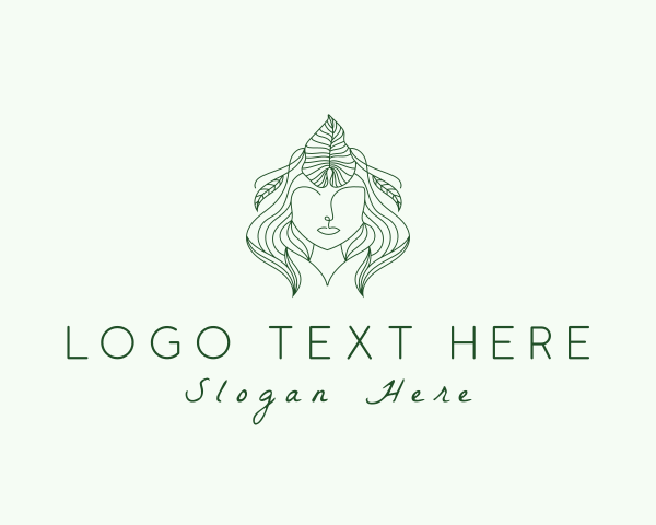 Botanical - Nature Woman Face logo design