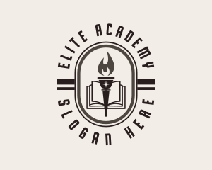 Academy - Learning Torch Academy logo design