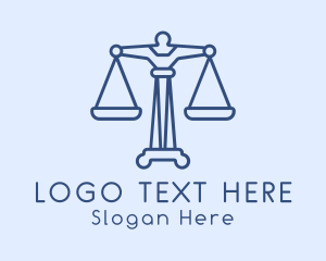 Judge - Blue Justice Scale logo design