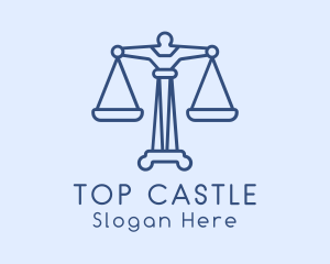 Judiciary - Blue Justice Scale logo design