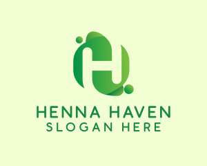 Green Eco Letter H logo design