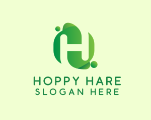 Green Eco Letter H logo design