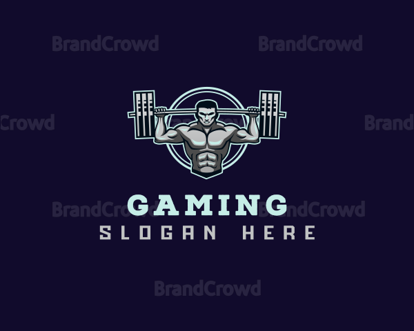 Barbell Weightlifting Man Logo