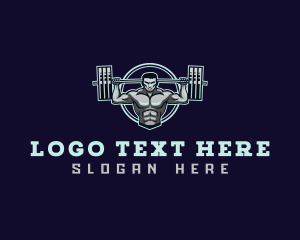 Flex - Barbell Weightlifting Man logo design