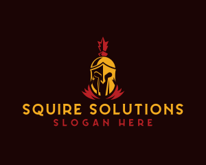 Squire - Spartan Armored  Warrior logo design