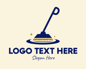 Mopping - Cleaning Broomstick Housekeeping logo design