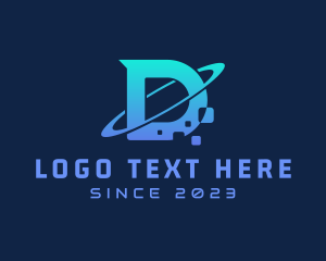 Loop - Tech Eclipse Letter D logo design