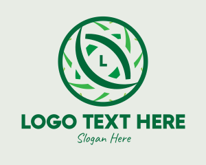 Monochromatic - Green Tribal Globe Letter logo design