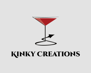 Kinky - Cocktail Bar Drink logo design