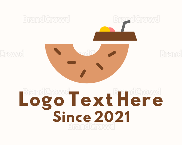 Donut Dessert Drink Logo