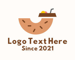 Dessert - Donut Dessert Drink logo design