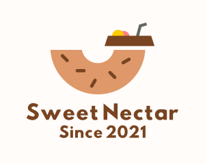 Donut Dessert Drink  logo design