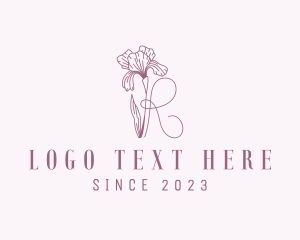 Floral - Lily Letter R logo design