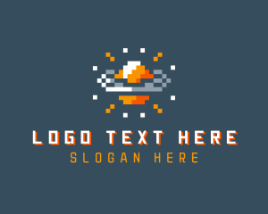 8-bit - Pixelated Gamer Planet logo design
