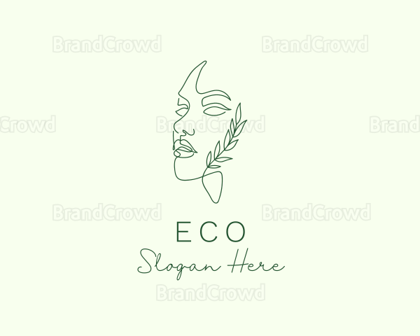 Eco Beauty Woman Face Logo