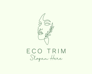 Eco Beauty Woman Face logo design