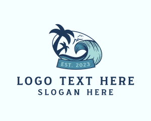 Surfing - Beach Travel Vacation logo design