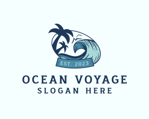 Beach Travel Vacation logo design