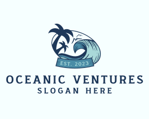 Beach Travel Vacation logo design