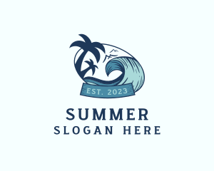 Beach Travel Vacation logo design