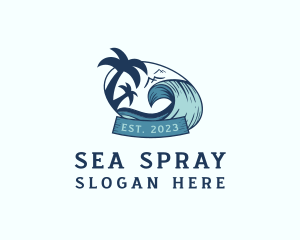 Beach Travel Vacation logo design