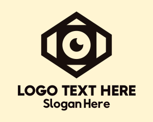 Shutter - Geometric Hexagon Lens Photography logo design