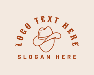 Bull Riding - Western Cowboy Hat logo design