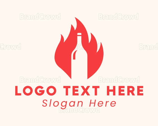 Blazing Wine Fire Bottle Logo