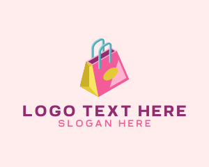 Online Shopper - Isometric Shopping Bag logo design