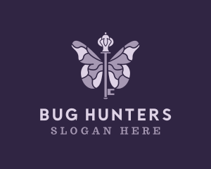 Entomology - Violet Butterfly Key logo design