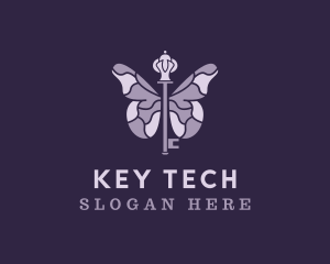 Violet Butterfly Key logo design