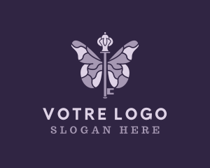 Violet - Violet Butterfly Key logo design
