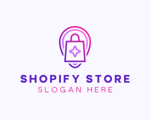 Locator Shopping Bag  logo design