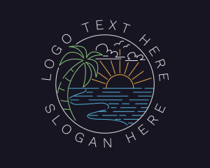 Seashore - Summer Beach Sunset logo design