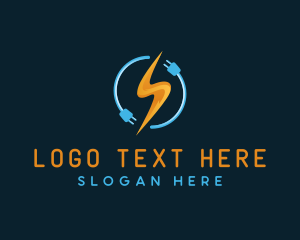 Energy - Lightning Energy Plug logo design