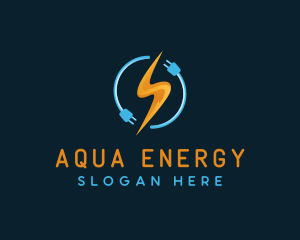 Lightning Energy Plug logo design