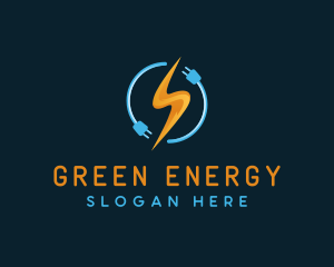 Lightning Energy Plug logo design