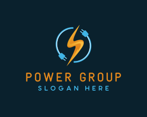 Lightning Energy Plug logo design