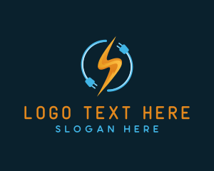 Electric - Lightning Energy Plug logo design