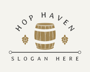 Hops Beer Barrel Brewery logo design