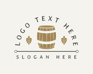 Vintage - Hops Beer Barrel Brewery logo design